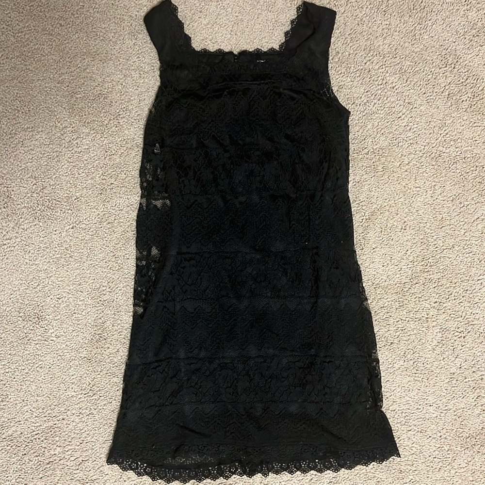 Aeropostale Black Sleeveless Sheath Mini Lace Dress